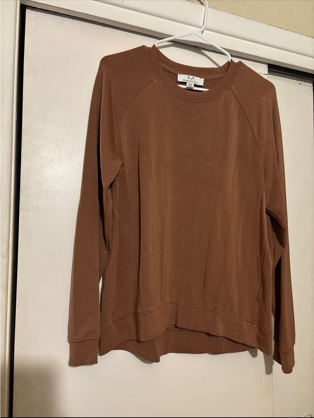 Magaschoni Brown Crewneck Pullover Sweatshirt